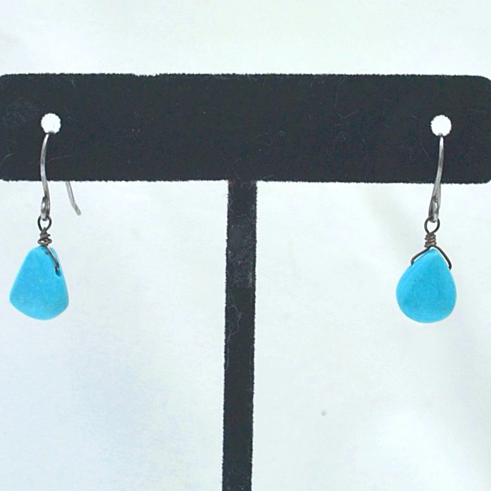 Turquoise earrings, NEVADA brand earrings, 1990s Earrings, Drop Earrings